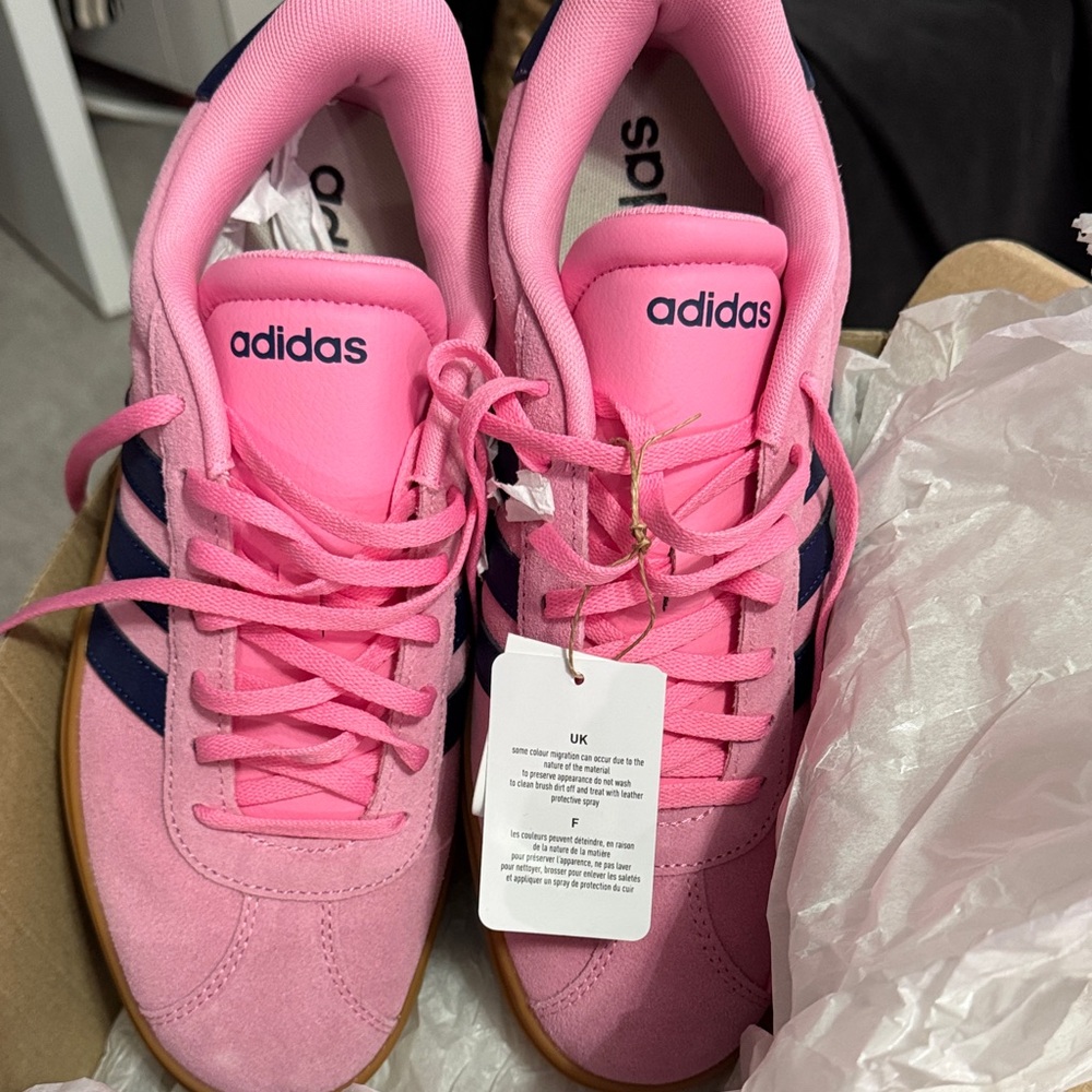 Adidas Vl court bold Women's Pink and Navy Sneakers - Picture 2 of 3